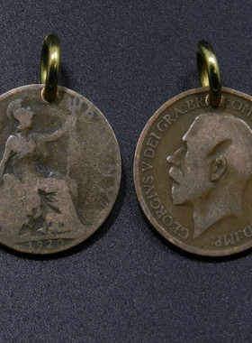 英国早期半便士硬币吊坠