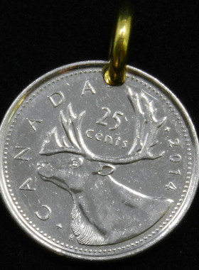 麋鹿硬币吊坠情侣原创个性幸运项链养牛复古钥匙民族风饰品 24mm