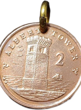 首饰真品手工外国灯塔26mm硬币