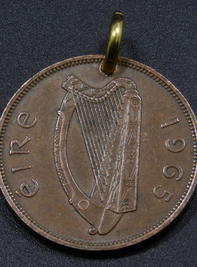 硬币吊坠紫铜养牛复古钥匙饰品