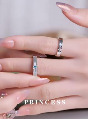 原创定制情侣足银闭口镶钻戒指