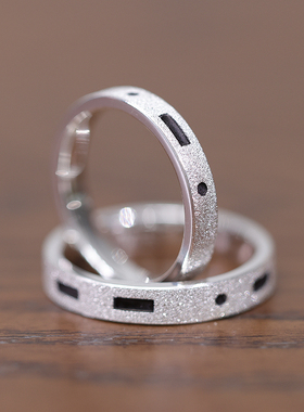 情侣999足银原创设计闭口戒指女