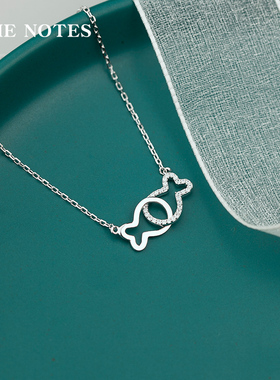 纯银项链女锁骨链小鱼双鱼座七夕