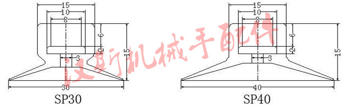 天行大头单层真空吸盘一层大尾工业机械手吸嘴SP-6 8 15 20 35 40 - 图1