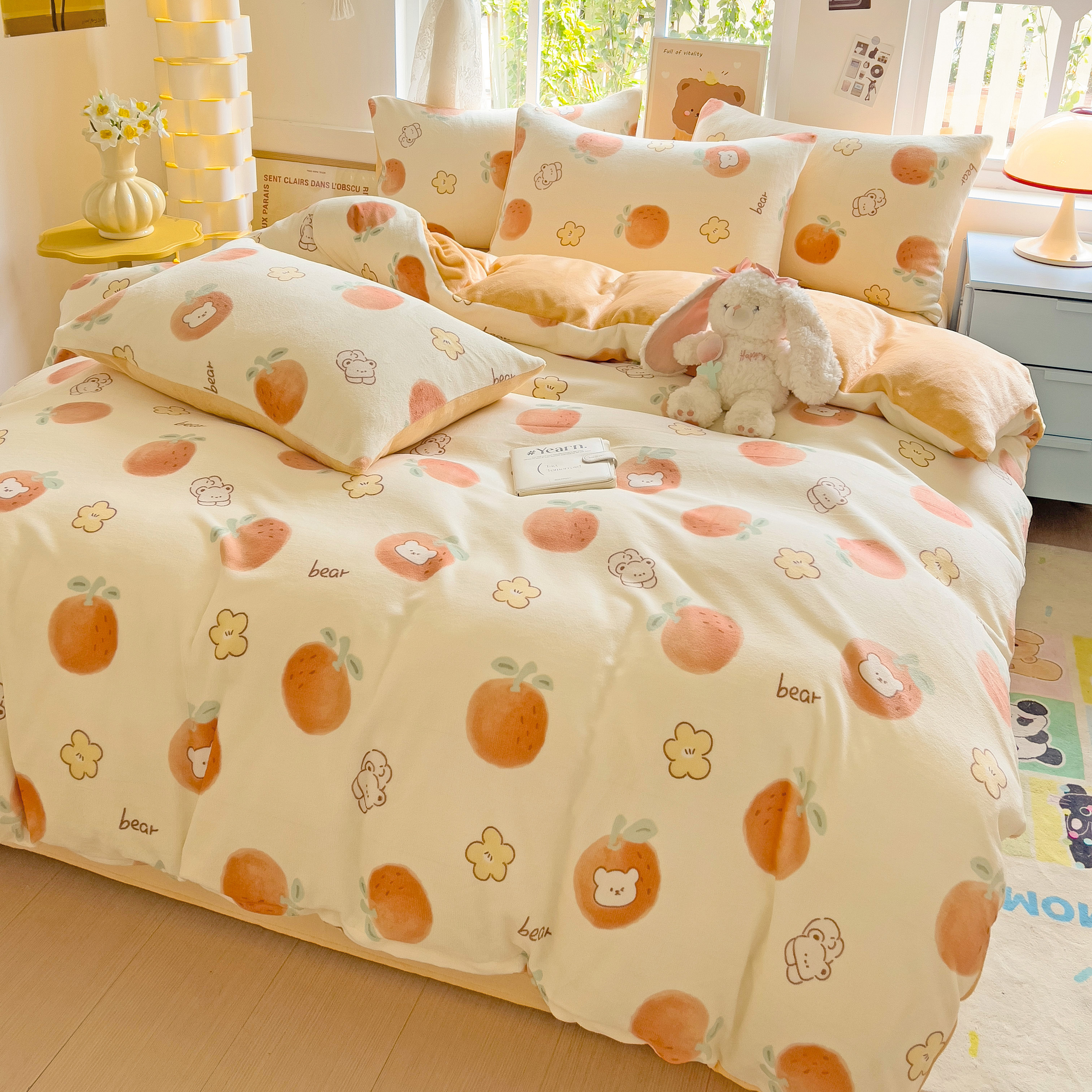 牛奶绒床上四件套珊瑚绒冬季天加绒床单被套法兰绒学生宿舍三件套