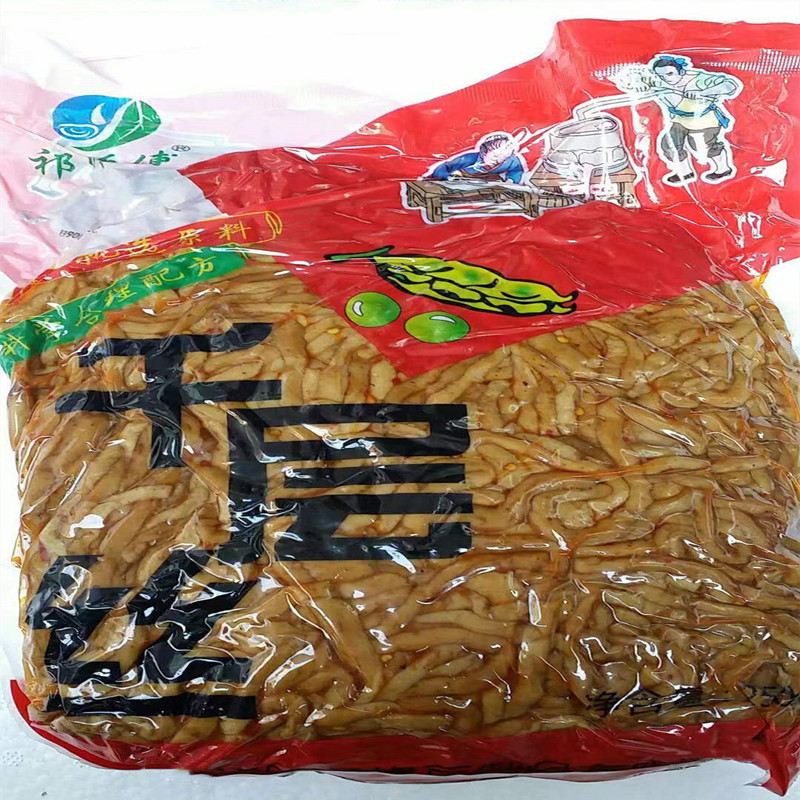 千页豆丝香辣豆腐丝千层丝豆制品卤菜凉菜商用一整箱20斤真空袋装 - 图1