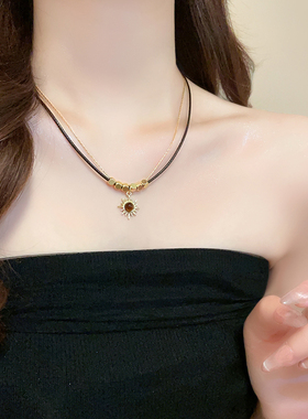 复古浪漫~高级感太阳花项链