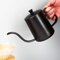 Hand Flush Coffee Maker Long Mouth Fine Mouth Jug Ear Hang Coffee Stainless Steel Home Coffee Appliance Teflon With Lid Suit