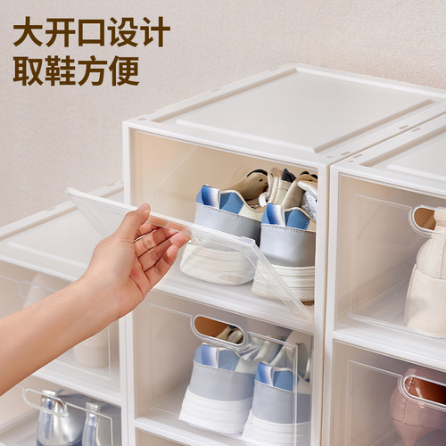 鞋盒透明鞋子收纳盒家用门口省空间防尘鞋柜抽屉式塑料鞋架球鞋AJ - 图3