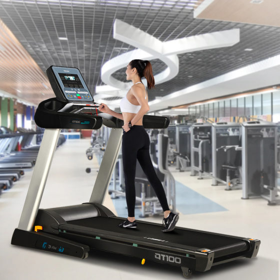 Folding fitness electric commercial treadmill shock absorption chamber