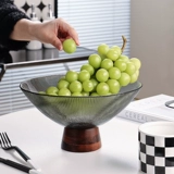 Стеклянный фруктовый поднос Home Living Room 2024 Новые современные простые простые большие мощности высокие нотки высокого класса высококачественные украшения