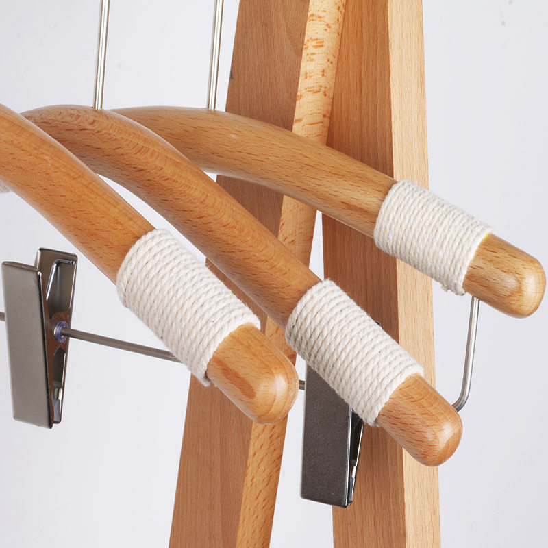 创意无痕防滑儿童木质衣架家用衣橱收纳裤架进口榉木绑绳长钩衣撑,淘宝优惠券,粉丝福利购,淘宝优惠卷