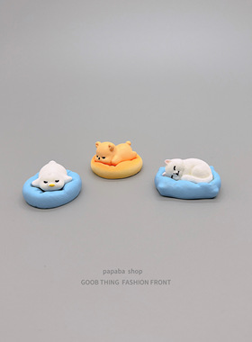 无聊了，摆摆酣睡小动物摆件