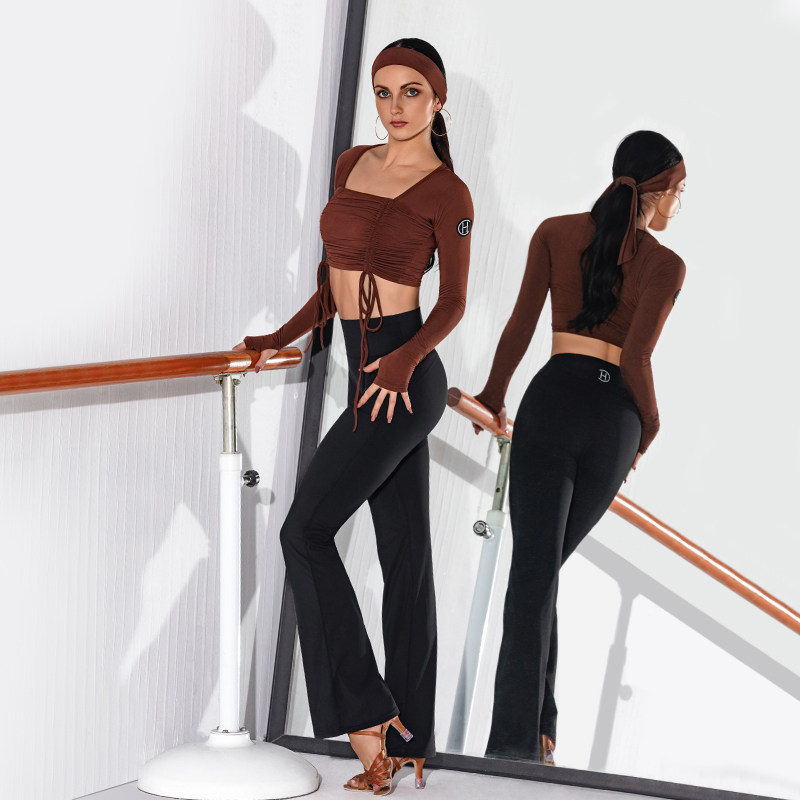 皇朝拉丁舞服高腰微喇叭裤运动紧身裤收腹提臀外穿阔腿裤ZBK6959,淘宝优惠券,粉丝福利购,淘宝优惠卷