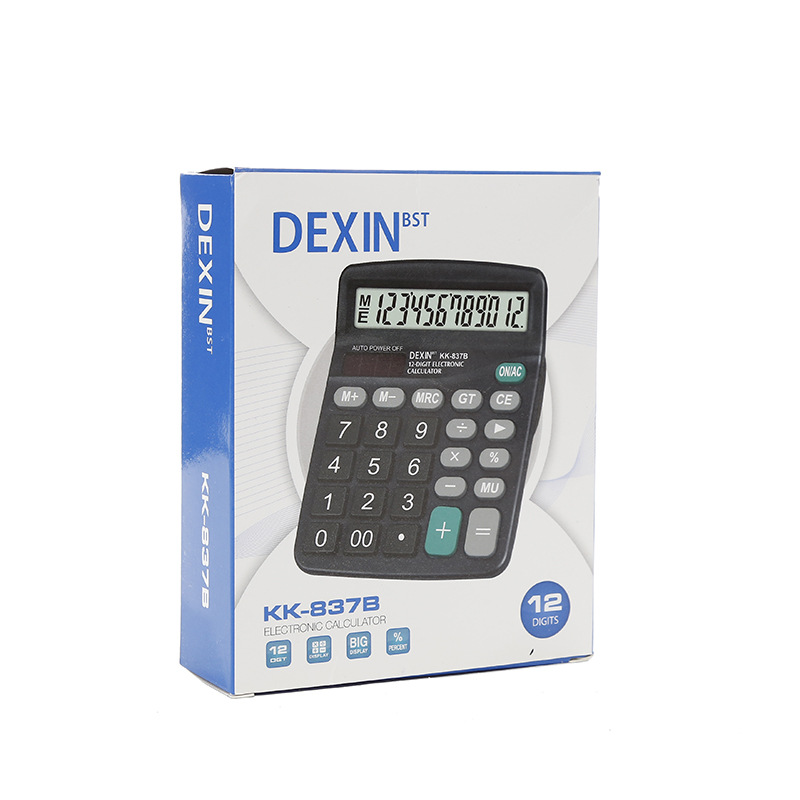 DEXIN KK-837B台式桌面计算器 12位办公财务专用-图1