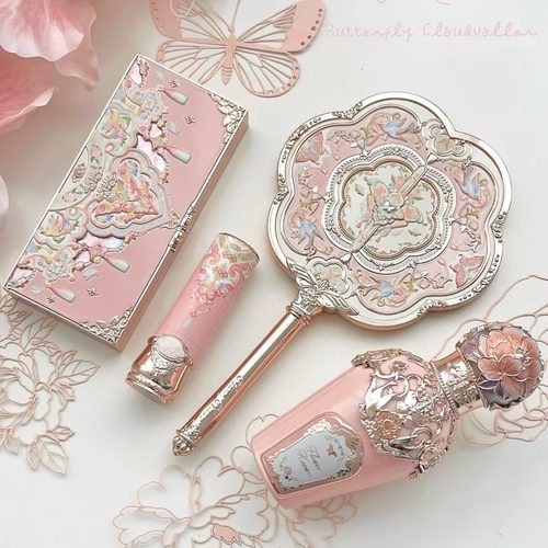 花知晓镜子手持化妆镜甜心小熊贝壳蝴蝶云肩仲夏夜限定随身镜公主 - 图1