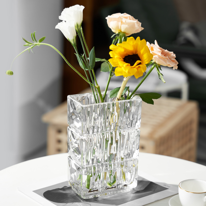 高档轻奢璀璨水晶花瓶透明玻璃摆件客厅水养插花ins 风高级感网红 - 图0