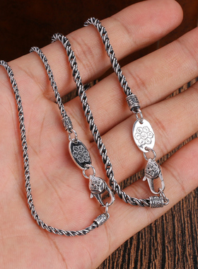 925银项链男款麻绳女送男友男士