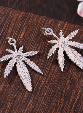 高桥吾郎风格 925银 DIY 配件 枫叶 复古手工银饰