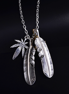 天使之愿银太角男士毛衣长项链