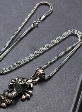 银饰品复古十字架项链男士吊坠