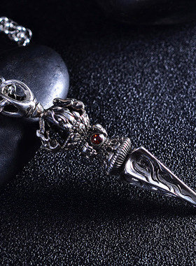 泰银男项链金刚杵吊坠时尚配饰