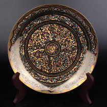 Pakistan Bronze Ware Handmade Color Dot Wall Hanging Pan Home Hotel Restaurant Genguan Antique Bronze Dish Hem