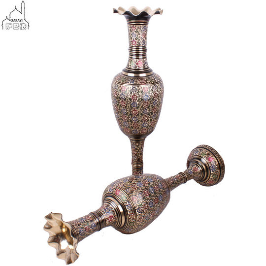 Large black lacquer floor-standing vase opening ceremony bronzeware