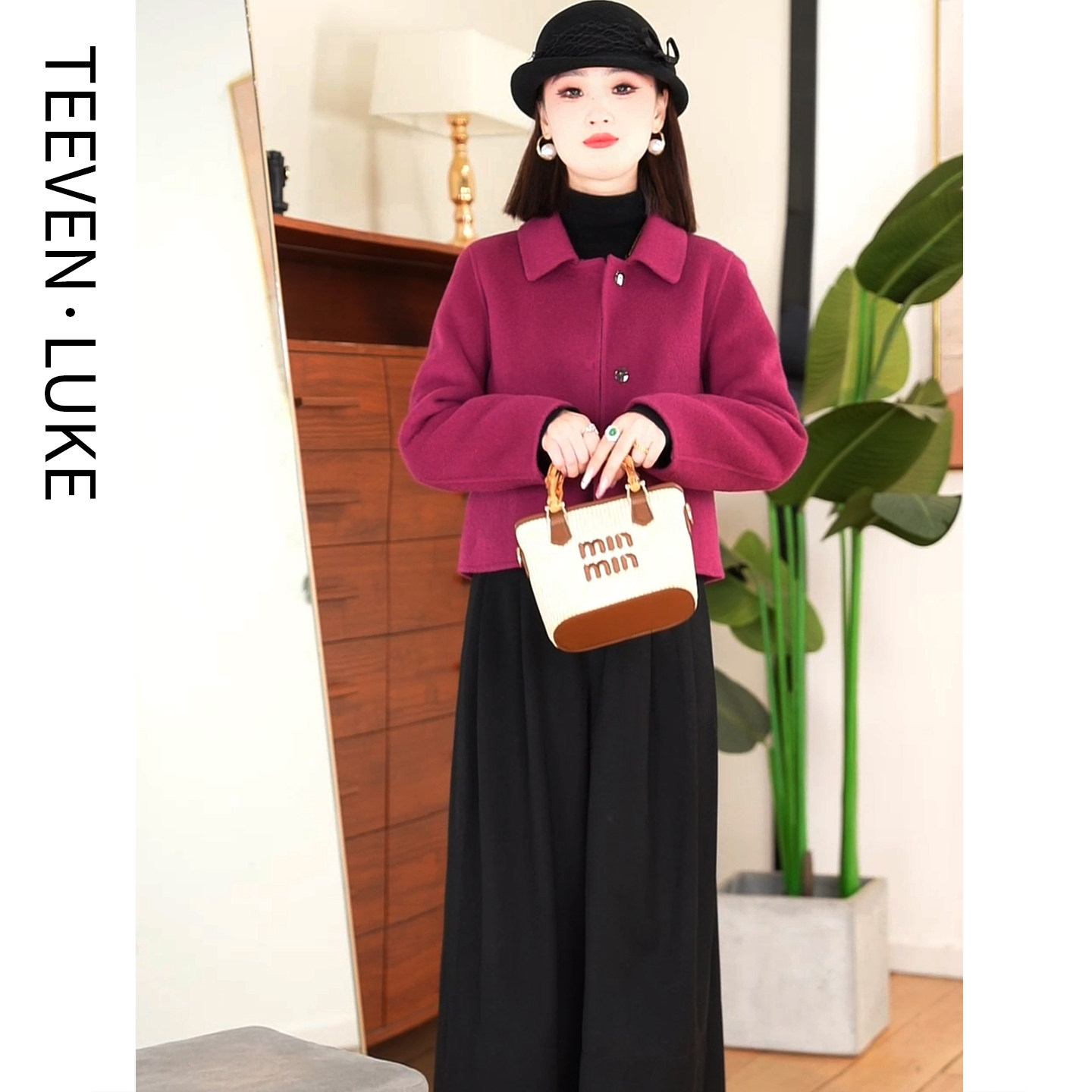 2025秋冬新款双面呢大衣女显瘦韩版外套妈妈短款羊毛呢气质小个子,淘宝优惠券,粉丝福利购,淘宝优惠卷