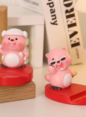 小粉狸盲盒可爱桌面摆件