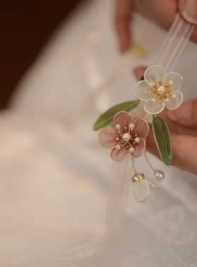 绢纱choker女手工原创项链