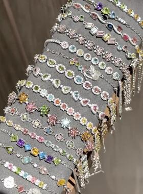 高级感轻奢锆石四瓣花手链女时尚百搭跨境手环七夕节首饰义乌配饰