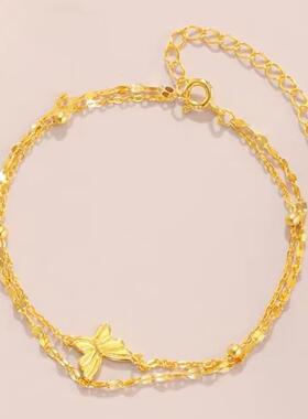 转运珠双层蝴蝶手链女轻奢小众高级感时尚百搭金店同款百搭手饰品