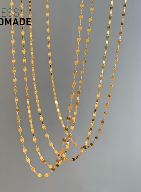 不掉色闪亮萃光14K包金锁骨链女