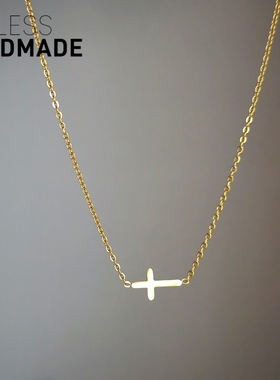 含金量5%欧美风14KGF十字架项链
