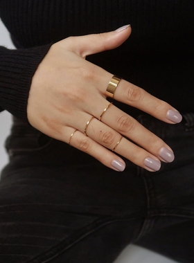 含金量5%不掉色14KGF金光圈戒指