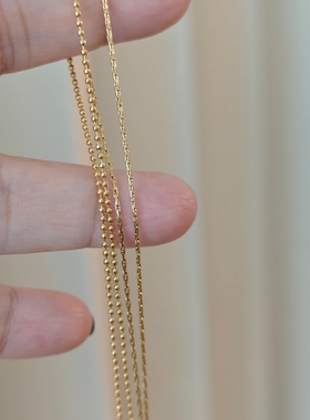 洗澡不摘美产14K包金小圆珠项链