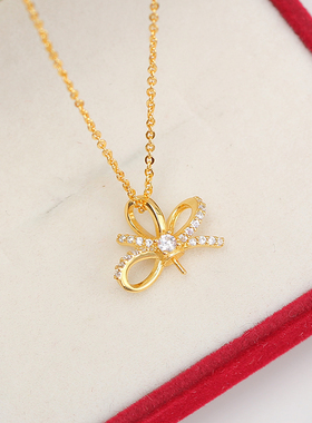 S925纯银锆石精致珍珠吊坠项链