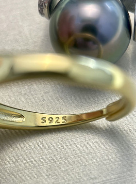 S925纯银复古宫廷风珍珠锆石戒指