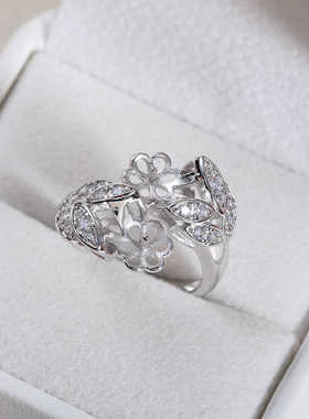 DIYS925纯银珍珠配件戒指新款