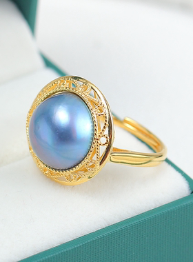 925纯银珍珠戒指开口DIY配饰