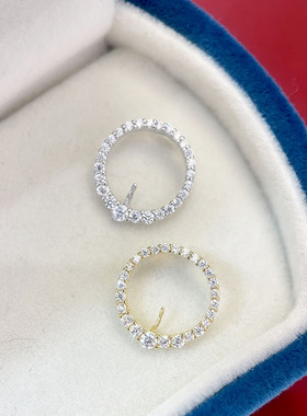 S925纯银圆环精镶锆石珍珠吊坠