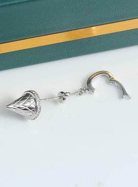 DIY珍珠配件新款S925纯银冰激凌甜筒扣通孔可爱甜美吊坠空托F