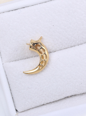 S925纯银月牙形DIY配件珍珠吊坠