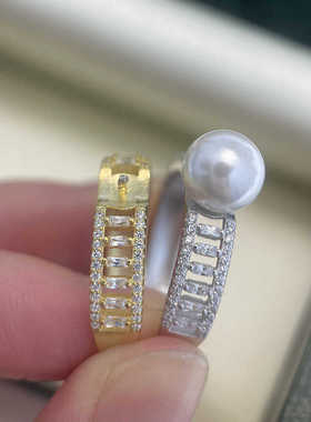 S925纯银气质DIY珍珠配件