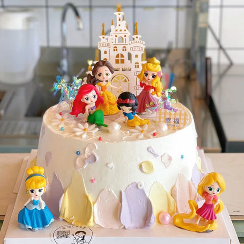 网红女孩生日蛋糕装饰迷你6款公主摆件Q版卡通少女心烘焙甜品装扮 - 图3