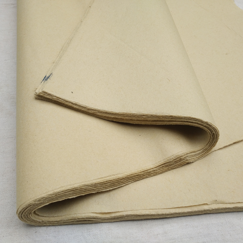 纯手工 加厚无格毛边纸 半生熟宣四川夹江蔡伦纸竹纸毛笔书法练习 - 图0