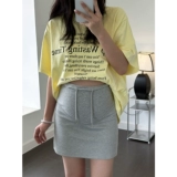 Летняя мини-юбка для беременных, осенняя юбка с поддержкой живота, с акцентом на бедрах, подходит для подростков, А-силуэт