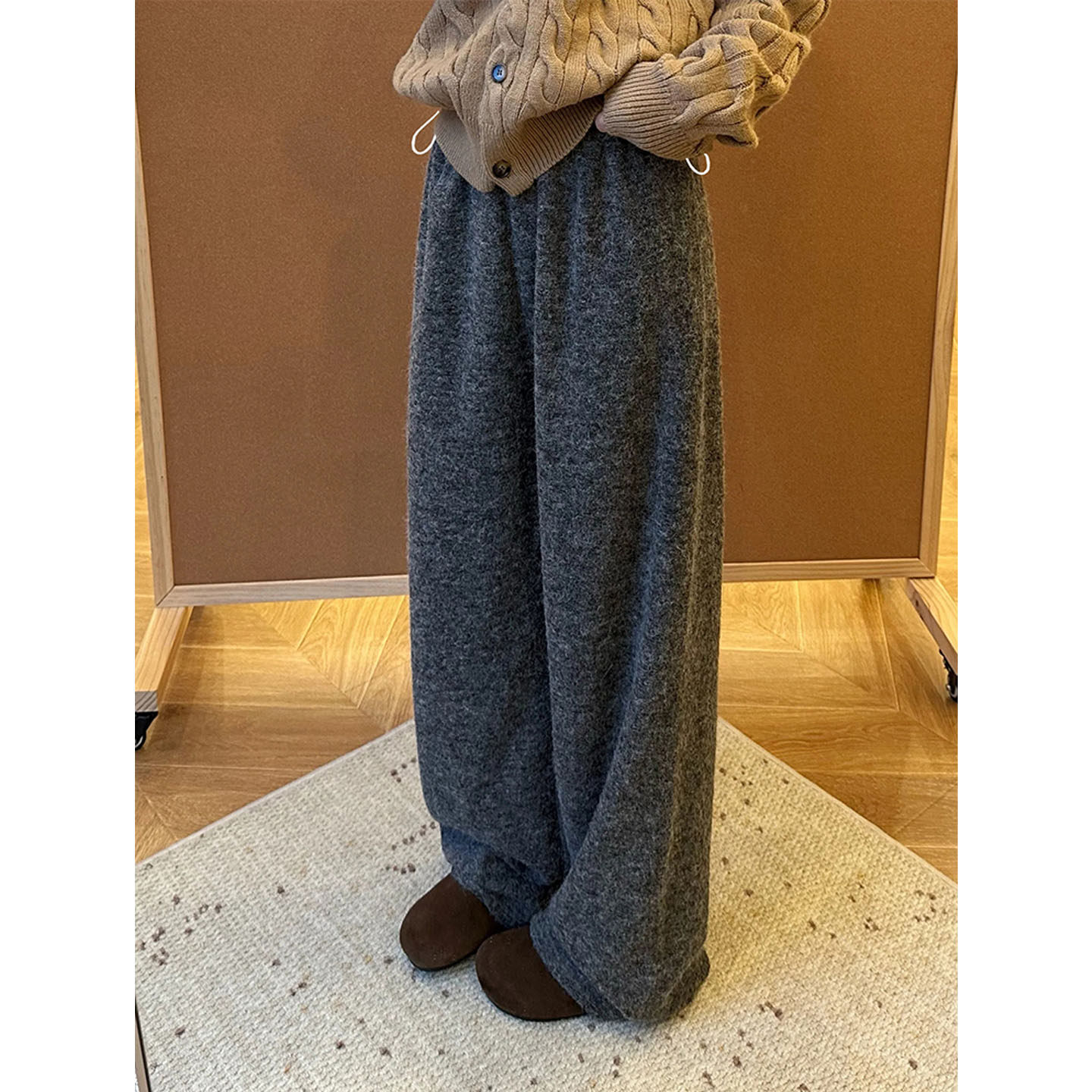 孕妇阔腿裤子秋冬季加绒加厚2025新款外穿不勒肚子保暖休闲拖地裤,淘宝优惠券,粉丝福利购,淘宝优惠卷