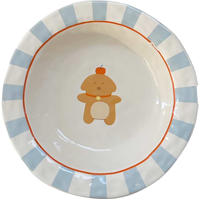 手绘陶瓷餐盘高颜值网红餐具家用可爱水果盘沙拉盘早餐盘甜品盘子 - 图3